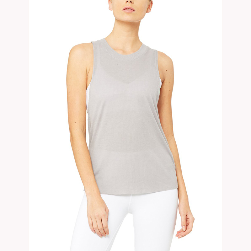 Customized gym singlets Ladies o-neck tank tops seamless undershirt blank activewear