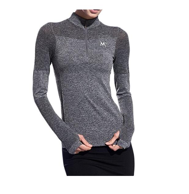 Sports Long Sleeve Yoga T-shirt High Stretch Speed Dry Breathable Running Fitness Jacket