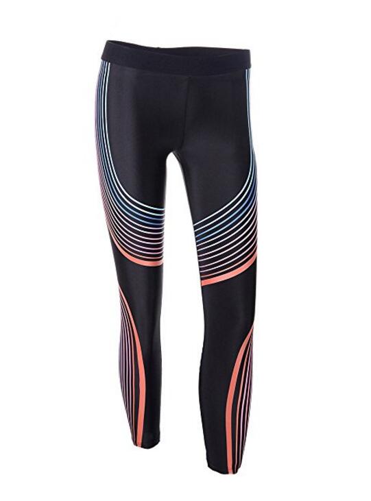 Women Stretchy Stripes Printed Legging Seamless Athletic Tight Running Yoga Pants