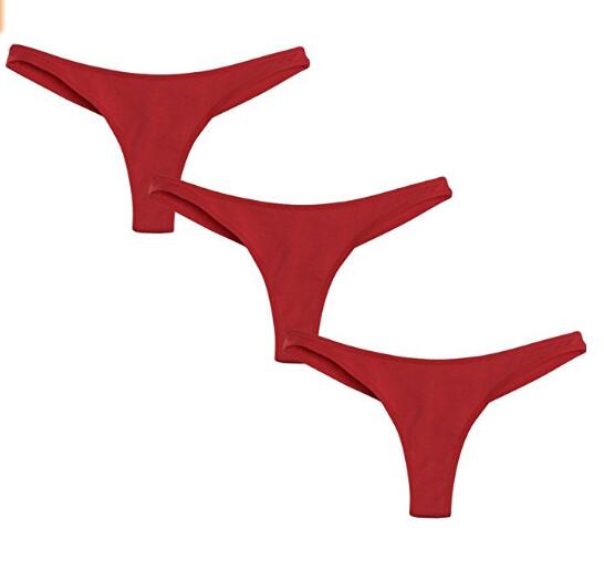 Womens Cotton Thong Panties Underwear Spandex Seamless 3 Pack