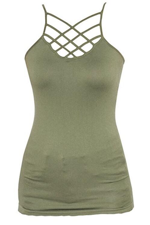 Womens Criss Cross Strappy Tank Top