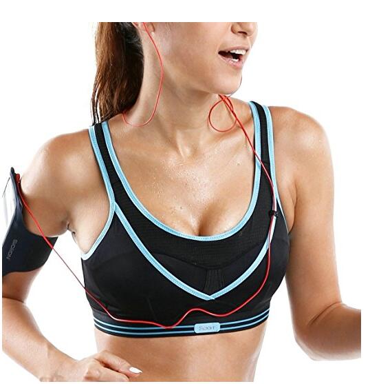 Womens High Impact Wire Free Non Padded Racerback Gym Active Sports Bra