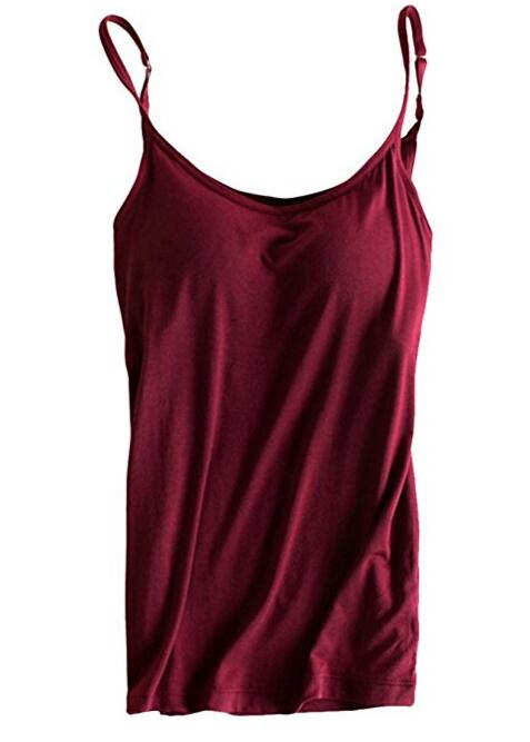 Womens Modal Padded Active Spaghetti Straps Camisole Tanks Tops