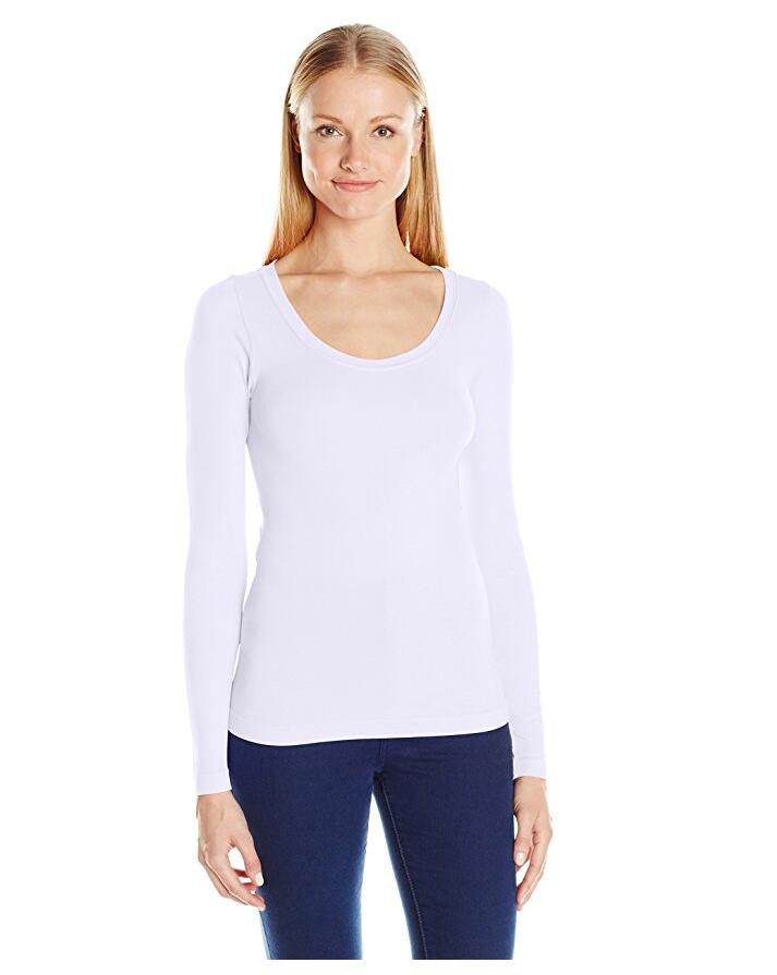 Womens Seamless Round Neck Long Sleeve Top