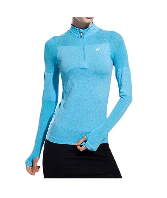 Womens Sweathshirts Half-Zip Quarter Long-Sleeve Yoga Running Pullover Jacket